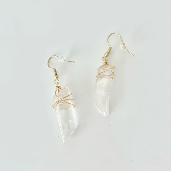 Clear Crystal Earrings - Picture 3 of 6